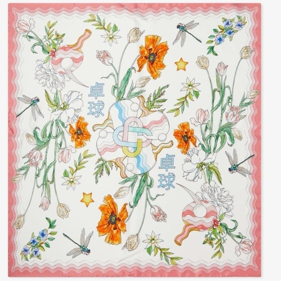 Casablanca Accessories - Casablanca Ping Pong Fleurie Jour Print Silk Scarf